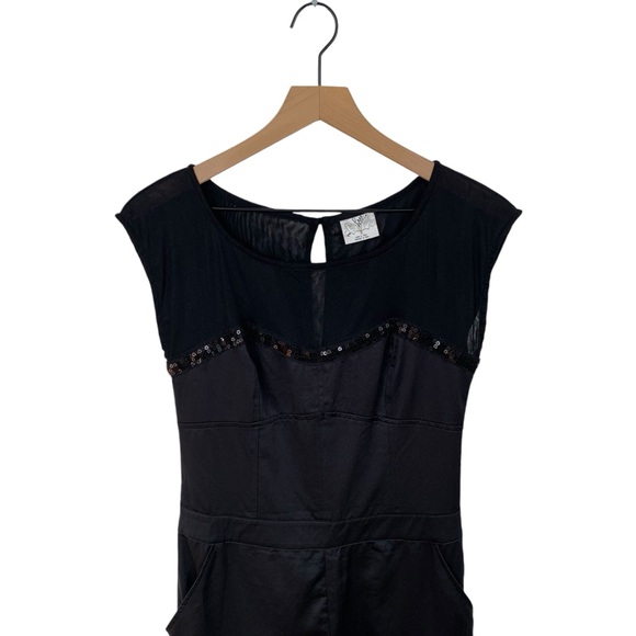 Free People Black Satin “Rodeo” Romper - Picture 1 of 12